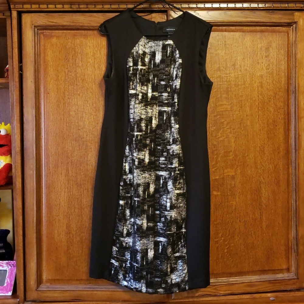 Black Sleeveless Dress w/ Gold Detail